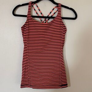 Lululemon Athletica Striped Tank Top - Black and Red